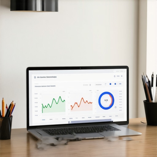 Credit Monitoring Workspace Setup A modern workspace with tools for credit tracking and analysis.