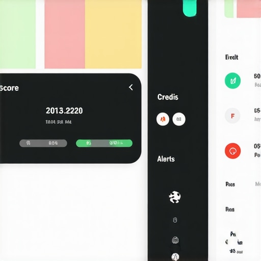 A screenshot of a credit management app showing score changes and alerts.