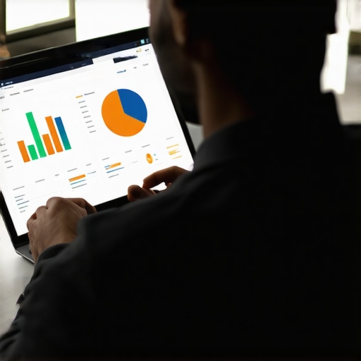Person analyzing credit scores and financial data on a laptop for credit maintenance.
