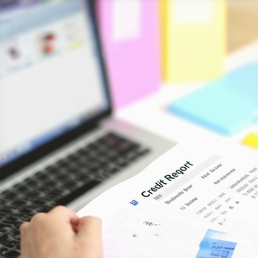Effective Credit Monitoring Setup Person analyzing credit report alerts on laptop with organized documents for credit maintenance