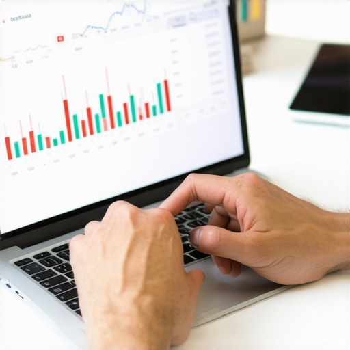 Person reviewing credit scores and reports on a laptop.