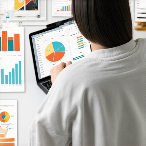 Person analyzing credit report and dispute logs on a laptop, highlighting tools for credit maintenance.