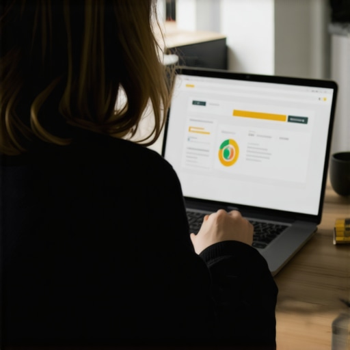 Individual examining their credit report on a computer screen, illustrating ongoing credit maintenance