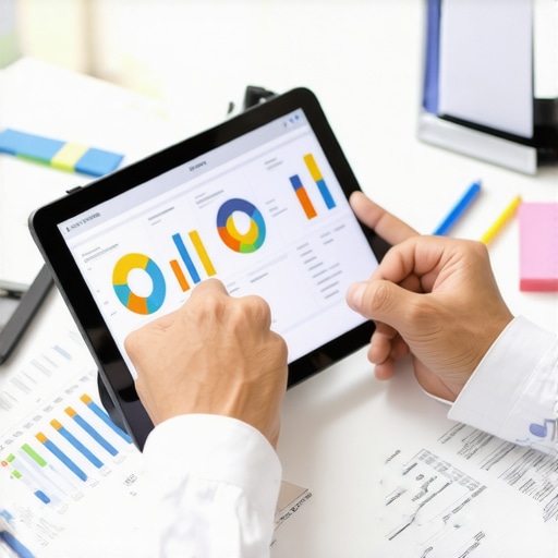 Person reviewing credit report and spreadsheets to ensure long-term credit health.