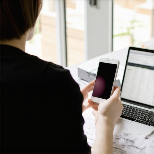 Person analyzing credit report details on laptop with financial tools nearby.