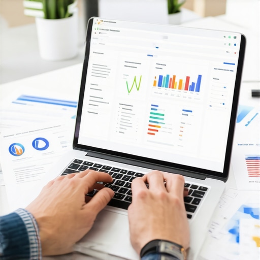 Person working on credit management dashboards to monitor credit health.