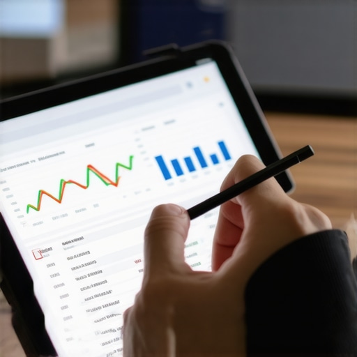 Monitoring Credit Reports with Technology Person analyzing credit reports on a tablet, emphasizing the importance of digital tools in credit maintenance