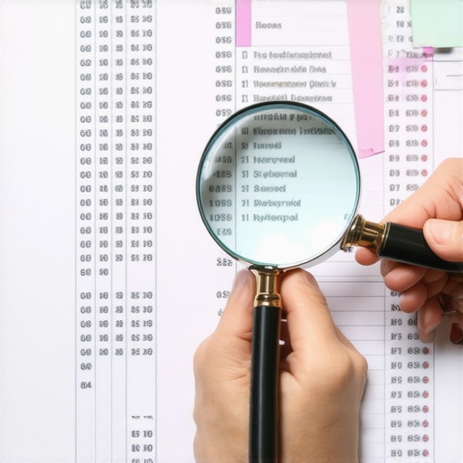 Person analyzing credit report for unfamiliar inquiries