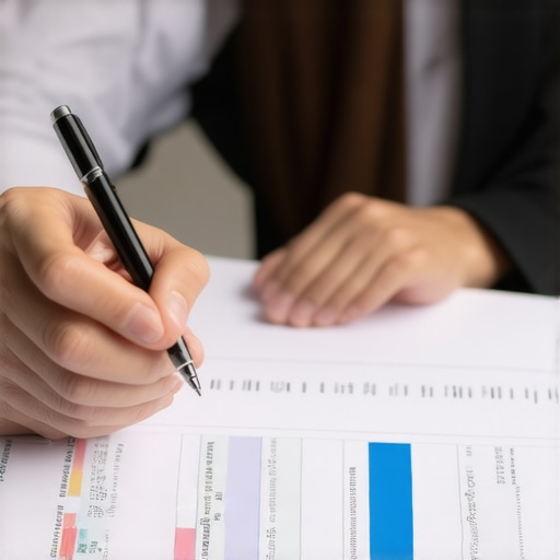 Person analyzing credit reports with notes and highlights