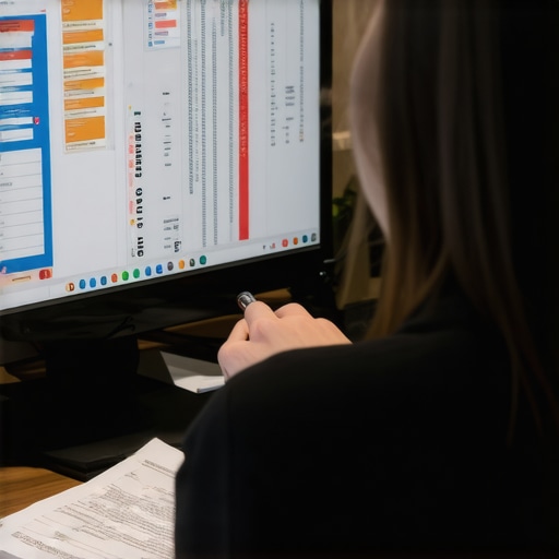 Reviewing credit reports for accuracy Person analyzing credit statements on a laptop