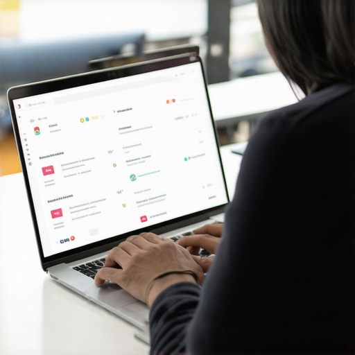 Using Credit Tools for Better Financial Health A person analyzing credit report data on a laptop in a well-lit modern workspace