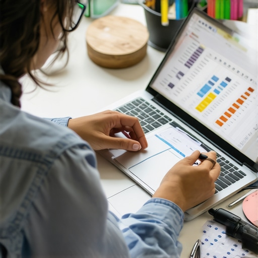 Person analyzing credit reports on laptop with financial tools around