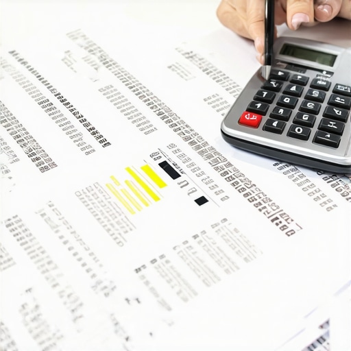 Individual analyzing credit reports with supporting documents for credit improvement.