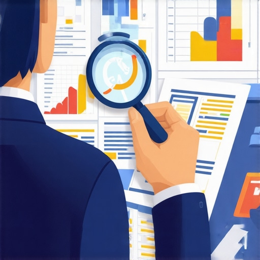 Person analyzing credit reports and credit score charts.