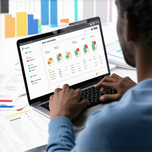 Digital Credit Management Tools Person analyzing credit report and dispute tools on laptop