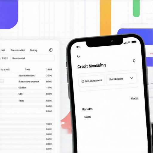 Digital Credit Management Tools A person managing credit repair evidence on a tablet with spreadsheets and scanned documents
