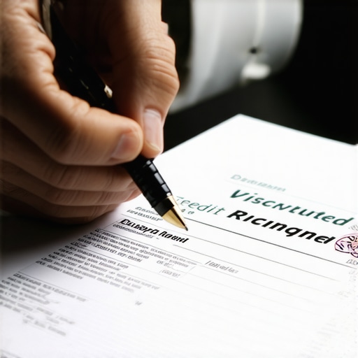 Person pointing at a credit report with a pen to emphasize a name correction dispute.