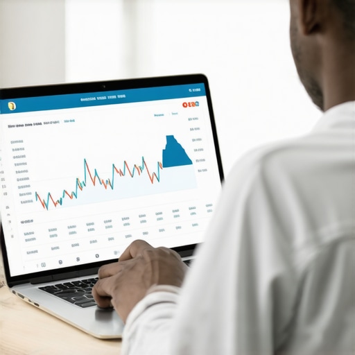 Person analyzing credit reports and financial data on a laptop for credit management