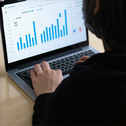 Person analyzing credit score trends on a digital dashboard.