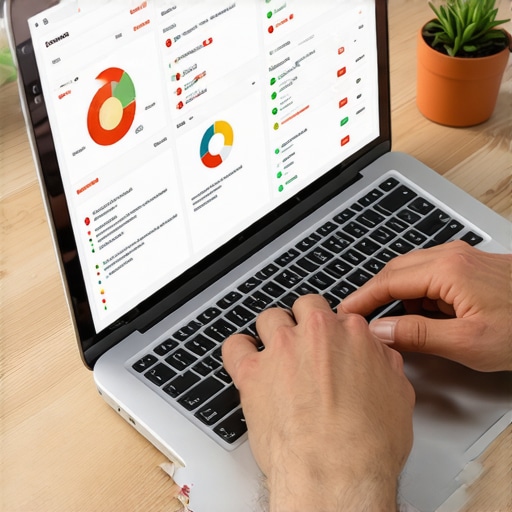 Individual managing credit reports on a laptop as part of ongoing credit maintenance.