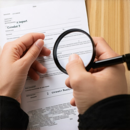Reviewing Credit Report for Errors Person analyzing credit report with magnifying glass