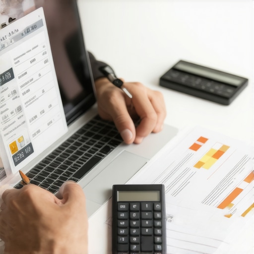 Person analyzing credit report details on a laptop