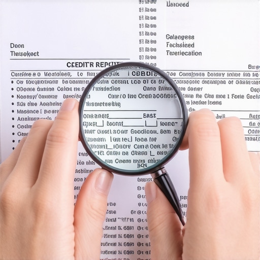 Person analyzing credit reports to find errors for credit repair.
