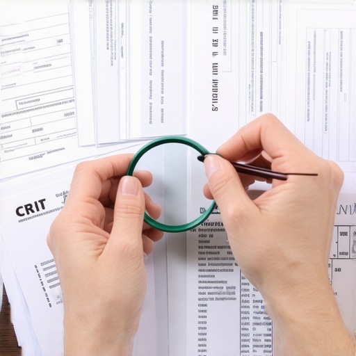 Person analyzing credit reports carefully, focusing on identifying errors for credit repair.