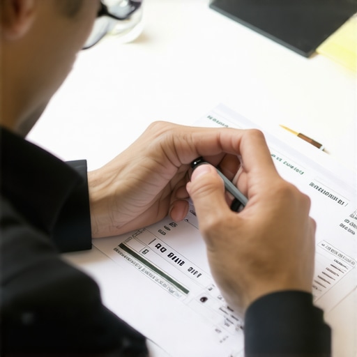Individual analyzing credit reports carefully for discrepancies