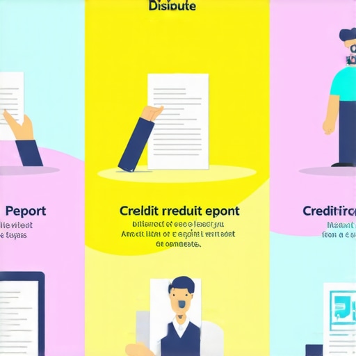 Illustration of a person reviewing credit reports and disputing errors.