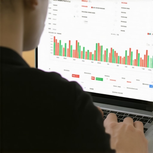 Using Software Tools for Credit Maintenance Person analyzing credit reports on laptop for ongoing credit management