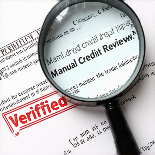 Advanced Credit Report Auditing Close-up of a detailed credit report audit with a magnifying glass.