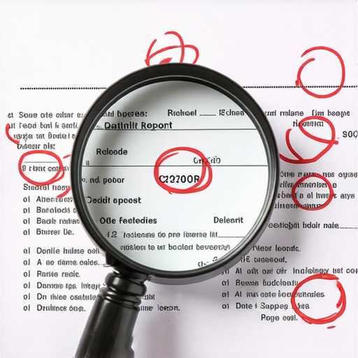 Analyzing credit report errors with a magnifying glass A close-up shot of someone inspecting a credit report for errors using a magnifying glass.