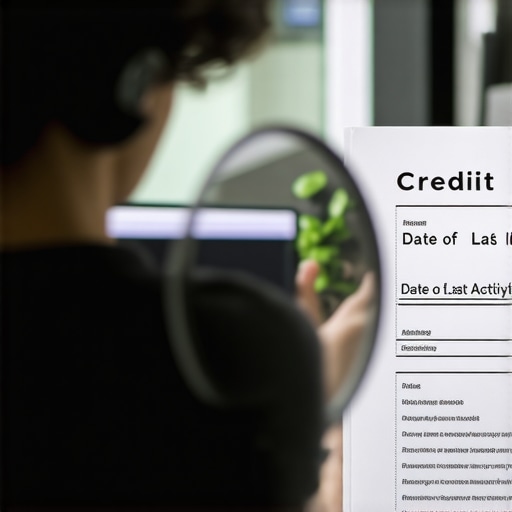 Analyzing the Date of Last Activity on a Credit Report Magnifying glass over a credit report showing a re-aged debt date error.