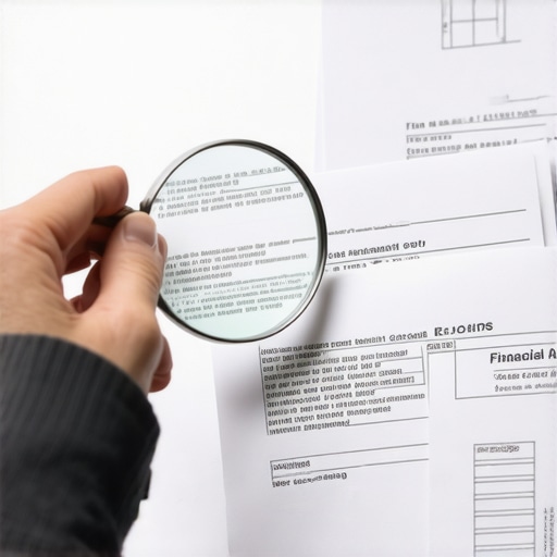 Magnifying glass inspecting a credit report for date errors and re-aging evidence.