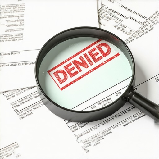 A desk with medical bills and a magnifying glass used to find credit report errors.