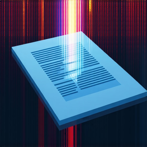 A visualization of credit bureau AI scanning a dispute letter into digital code.