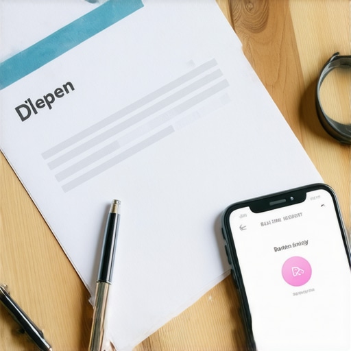 Paper credit report and smartphone with transaction alerts on a wooden desk