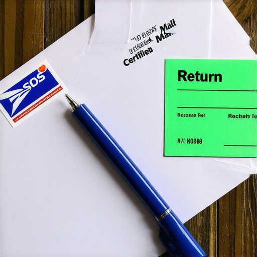 Certified mail documents and a hand-addressed envelope used for credit report disputes.