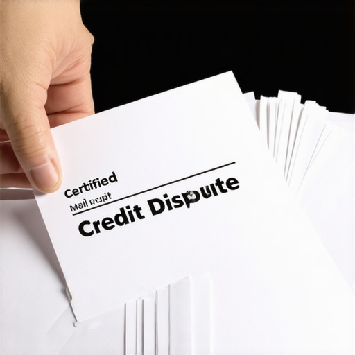 A person holding a USPS certified mail receipt to document a credit repair letter.