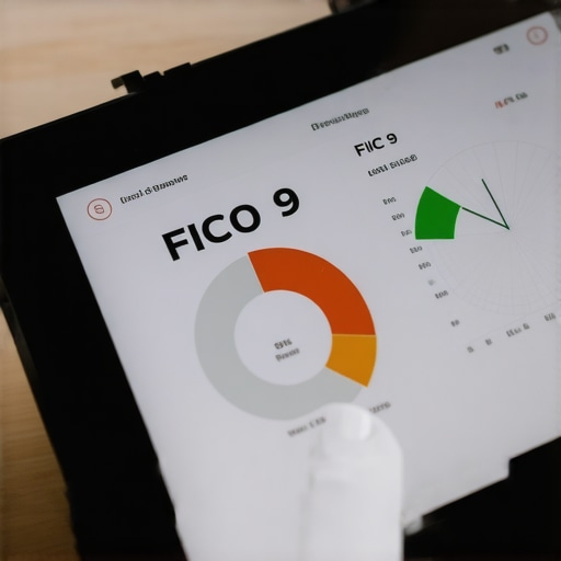 Comparison of FICO 8 and FICO 9 credit scores A digital screen comparing different FICO scoring models for credit repair analysis.