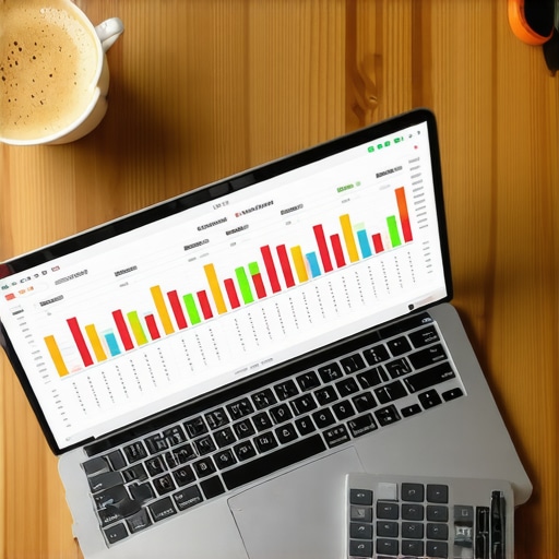 A laptop displaying a credit monitoring spreadsheet on a desk.