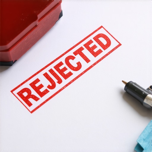 A red rejected stamp on a dispute paper highlighting credit report challenges.