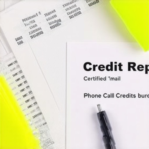 A desk with paper credit reports and certified mail receipts for credit repair maintenance.