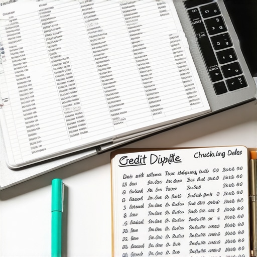 Organized credit repair tracking spreadsheet and manual logbook