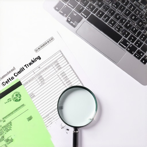 A desk with a credit tracking spreadsheet and certified mail receipts for credit maintenance.