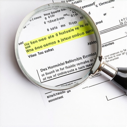 Close up of a magnifying glass investigating credit report data for inaccuracies.