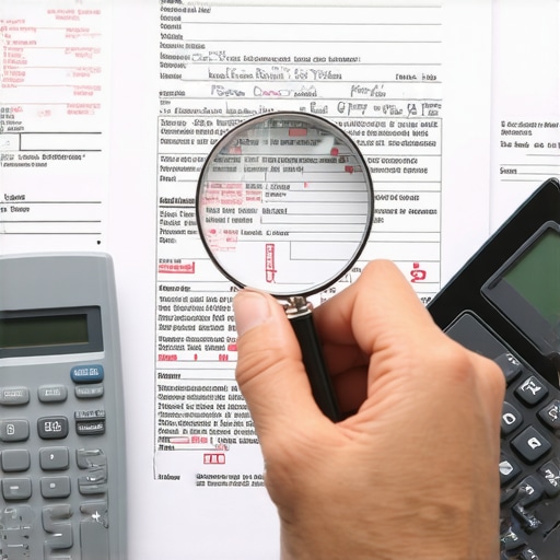 Forensic Credit Report Audit A person conducting a detailed audit of a credit report to find reporting errors.