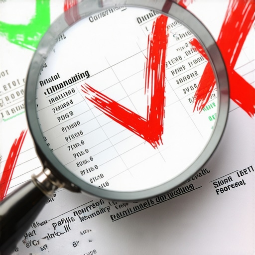 Magnifying glass over a credit report highlighting errors and corrections for a mixed file.