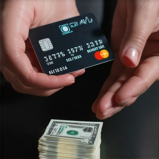 Graduating from a Secured Credit Card Hands holding a credit card and cash representing a successful secured card graduation.